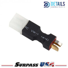 Surpass Hobby USA DTSPHB-11 T-Plug (Deans) Male to Tamiya Female Adapter for RC Lipo Batteries (1pc)