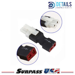 Hobby Details DTSPHB-12 Hobby Details T-Plug (Deans) Female to Tamiya Male Adapter for RC Lipo Batteries (1pc)