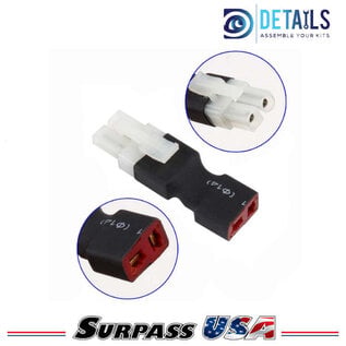Surpass Hobby USA DTSPHB-12 Hobby Details T-Plug (Deans) Female to Tamiya Male Adapter for RC Lipo Batteries (1pc)