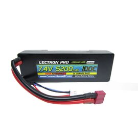 Lectron Pro 2S5200-100D  2S 7.4v 5200mAh 100C LiPo Battery w/ Deans