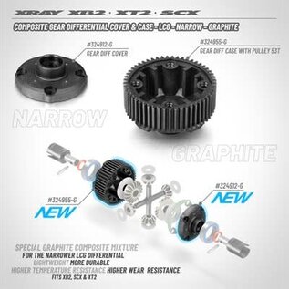 Xray XRA324955-G  XRAY XB2 Gear Diff Case w/Pulley 53T 324955G