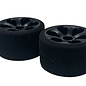 JACO JAC2738-B Team Purple Jaco 1/12  Foam Front Tires Mounted on "Prism" Black Wheels (2)