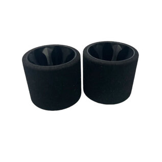 JACO JAC2804-B  Green Jaco 1/12 Foam Rear Tires Mounted On "Prism" Black Wheels (2)