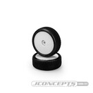 J Concepts JCO4085-1211  Fuzz Bite Pre-Mounted, Losi Mini-B Front Tires on White Wheels (2) 40851211