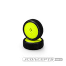 J Concepts JCO4085-2211  Fuzz Bite Pre-Mounted, Losi Mini-B Front Tires on Yellow Wheels (2) 40852211