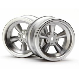 HPI HPI3820  Matte Chrome Vintage 5-Spoke Wheels, 31mm (6mm Offset) (2) VTA