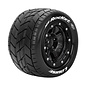 Louise RC LOULT3328SB  MFT MT-Rocket 1/10 Monster Truck Tires, 1/2" Offset, 17mm Hex, Soft, Mounted on Black Rim (2)