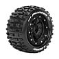 Louise RC LOULT3329SB  MFT MT-Pioneer 1/10 Monster Truck Tires, 1/2" Offset, 17mm Hex, Soft, Mounted on Black Rim (2)