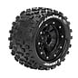 Louise RC LOULT3330SB  MFT MT-Uphill 1/10 Monster Truck Tires, 1/2" Offset, 17mm Hex, Soft, Mounted on Black Rim (2)