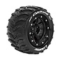 Louise RC LOULT3331SB  MFT MT-Cyclone 1/10 Monster Truck Tires, 1/2" Offset, 17mm Hex, Soft, Mounted on Black Rim (2)