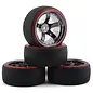 Firebrand RC FBR1WHEHI5966  Firebrand RC Highfive D29 Pre-Mounted Slick Drift Tires (4) (Smoke Chrome) w/D2 Tires, 12mm Hex & 9mm Offset