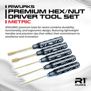 R1wurks R1-900041 R1WURKS Premium Hex/Nut Driver Tool Set, Metric