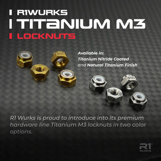 R1wurks R1-900017  R1WURKS Titanium Nitride Coated M3 Locknuts