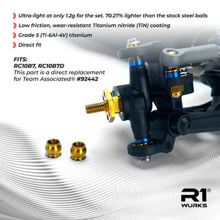 R1wurks R1-900039 R1WURKS B7 Caster Block Pivot Balls, Titanium (Titanium Nitride Coated)