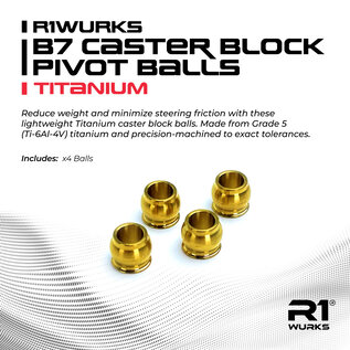 R1wurks R1-900039 R1WURKS B7 Caster Block Pivot Balls, Titanium (Titanium Nitride Coated)