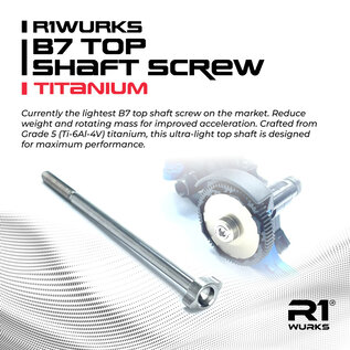 R1wurks R1-900038  R1Wurks RC10 B7 Top Shaft Screw, Titanium