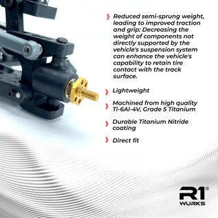 R1wurks R1-990908 Titanium Nitride Front Axle Set, Titanium for B7 & DC1