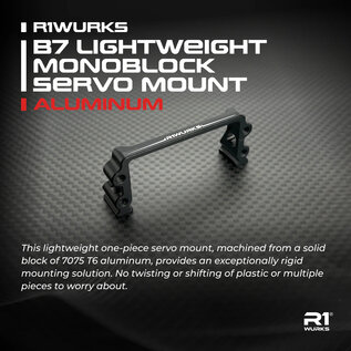 R1wurks R1-900049  R1Wurks RC10 B7 lightweight Monoblock Servo Mount, Aluminum