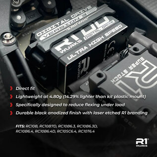 R1wurks R1-900049  R1Wurks RC10 B7 lightweight Monoblock Servo Mount, Aluminum