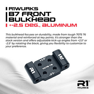 R1wurks R1900062  R1Wurks RC10 B7 Front Bulkhead, +/-2.5 deg., Aluminum