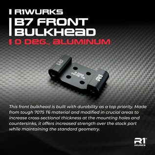 R1wurks R1-900053  R1Wurks RC10 B7 Front Bulkhead, 0 deg., Aluminum