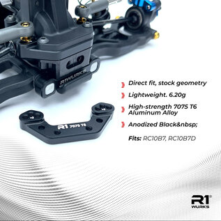 R1wurks R1-900061  R1Wurks RC10 B7 Rear Ballstud Mount, +2, Aluminum