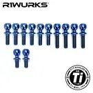 R1wurks R1-900091  R1Wurks RC10 B7 Turnbuckle Ball Stud Set, Blue Titanium, 12pcs