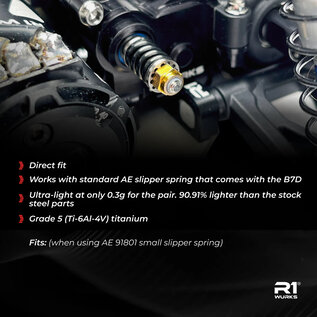 R1wurks R1-900069 R1Wurks RC10 B7D Slipper Spring Adapter Set, Titanium
