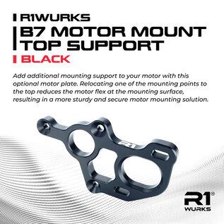 R1wurks R1-900079  R1Wurks RC10 B7 Motor Mount, Top Support, Black