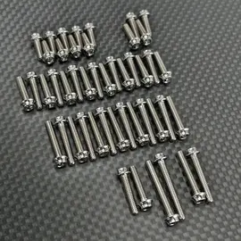 R1wurks R1-900051  R1WURKS RC10 B7 Titanium Upper Screw Set, Button Head 900051