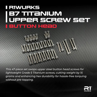 R1wurks R1-900051   Titanium Upper Screw Set, Button Head for B7