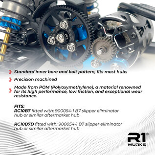 R1wurks R1-900055-72  R1Wurks Slipper Eliminator 72T Gear, 48P