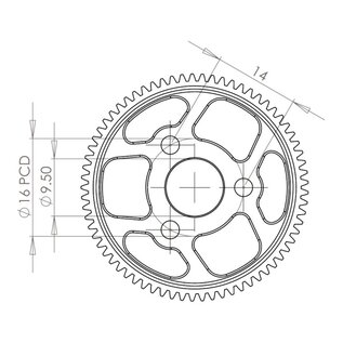 R1wurks R1-900055-72  R1Wurks Slipper Eliminator 72T Gear, 48P