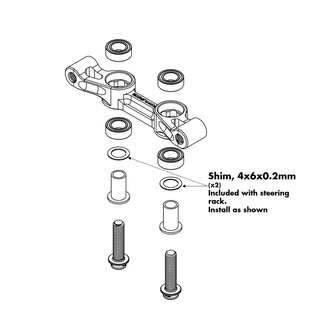 R1wurks R1-900059  R1Wurks RC10 B7 Steering Rack, Aluminum