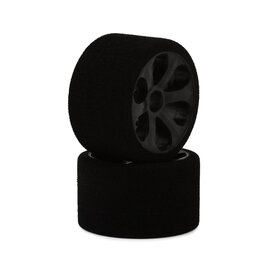 JACO JAC2740B Purple Jaco 1/12 Foam Front Tires Mounted On "Prism" Black Wheels (2)