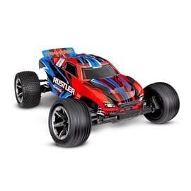 Traxxas TRA37254-8 Red  Rustler 2WD BL-2S Brushless RTR USB-C HD