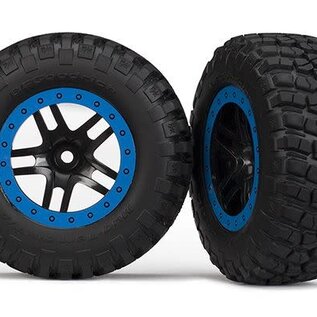 Traxxas TRA5883A  BFGoodrich KM2 Tires & SCT Wheels black / blue wheels (2)