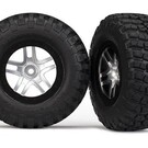 Traxxas TRA6873  BFGoodrich KM2 Tires & SCT on Black / Chrome wheels (2)