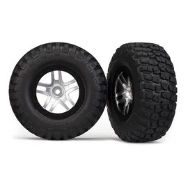Traxxas TRA6873  BFGoodrich KM2 Tires & SCT on Black / Chrome wheels (2)