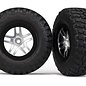 Traxxas TRA6873X  S1  BFGoodrich KM2 Tires & SCT Wheels black / satin chrome wheels (2) (4WD f/r, 2WD rear) (TSM® rated)