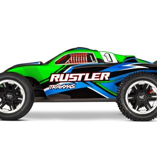 Traxxas TRA37254-8 Green  Rustler 2WD BL-2S Brushless RTR USB-C HD