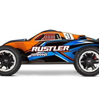 Traxxas TRA37254-8 Orange  Rustler 2WD BL-2S Brushless RTR USB-C HD