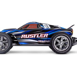 Traxxas TRA37354-4 Blue Rustler 2WD BL-2s Brushless RTR HD