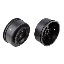 Team Associated ASC71078  Black Rear DR10 Drag Racing Wheels (2)