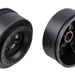 Team Associated ASC71078  Black Rear DR10 Drag Racing Wheels (2)
