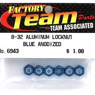 Team Associated ASC6943  8/32 Aluminum Locknut (Blue Anodized) (6)