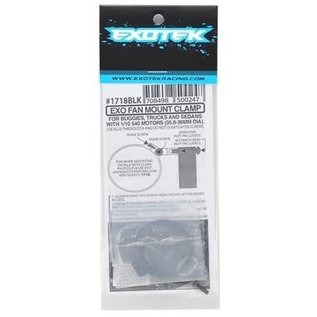 Exotek Racing EXO1718BLK Black Angled Clamp On Fan Mount, 1/10 buggies, trucks and sedans