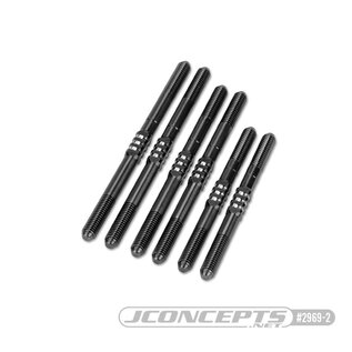 J Concepts JCO2969-2  Stealth Black Schumacher Cougar LD3 Fin Titanium Turnbuckle (6) 29692