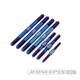 J Concepts JCO5010-1  Burnt Blue Tekno NB48 2.1 Fin Titanium Turnbuckle Set (7) 50101
