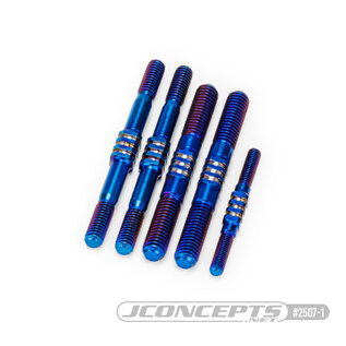 J Concepts JCO2507-1  Burnt Blue Fin Titanium Turnbuckle Set for RC8B3 / RC8B3E (5) 25071